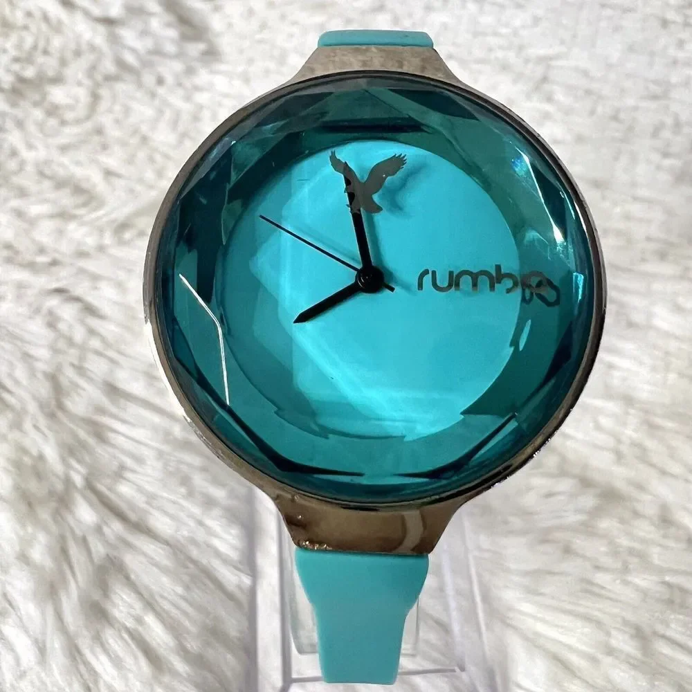 RUMBA TIME for American Eagle Outfitters Women's Watch Teal /Aqua Silicone Band
